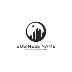 Abstract Logo Template - star, home, house, and real estate Symbol Logo suitable for real estate agency, real estate company, and finance