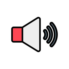 Volume icon vector illustration in filled line style about multimedia for any projects