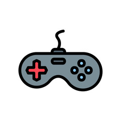 Joystick icon vector illustration in filled line style about multimedia for any projects