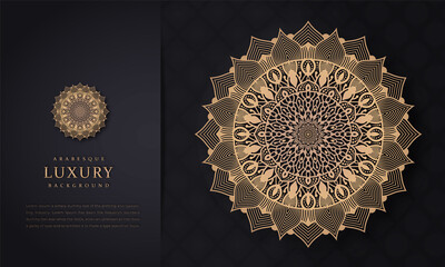 Luxury mandala background with golden arabesque pattern arabic islamic east style.decorative mandala for print, poster, cover, brochure, flyer, banner, Beautiful card coloring
