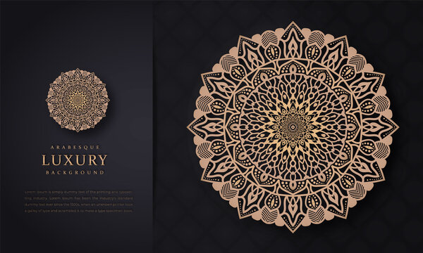 Luxury mandala background with golden arabesque pattern arabic islamic east style.decorative mandala for print, poster, cover, brochure, flyer, banner, Beautiful card, Figure mandala