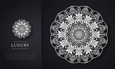 Luxury mandala background with golden arabesque pattern arabic islamic east style.decorative mandala for print, poster, cover, brochure, flyer, banner, Beautiful card for coloring