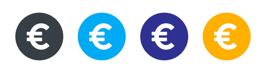Symbol of euro coin, European Union currency icon, finance, business and banking.