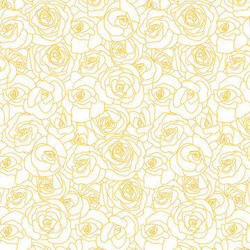 seamless vector pattern of yellow rose