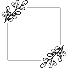 Square Frame with Leaves