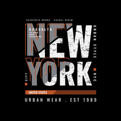 Vector illustration of letter graphics, New york brooklyn, creative clothing, perfect for the design of t-shirts, shirts, hoodies, etc.