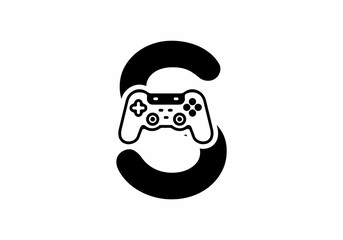 S initial letter with joystick shape