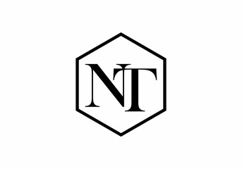 Black NT initial letter in hexagon shape