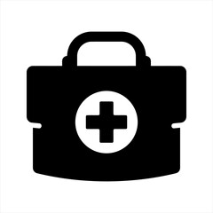 Obraz premium Doctor bag icon, vector and glyph