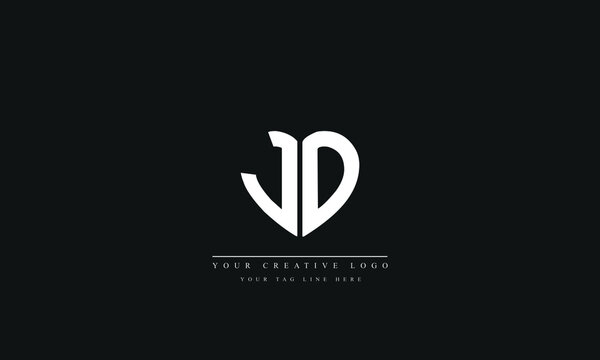 Letter Logo Design with Creative Modern Trendy Typography JD DJ J D
