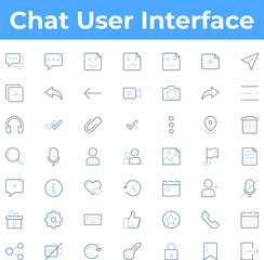 Chat app user interface icon set