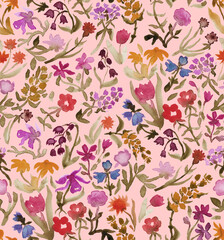 Tiny little flowers. Floral seamless pattern in cottagecore style
