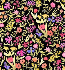 Tiny little flowers. Floral seamless pattern in cottagecore style