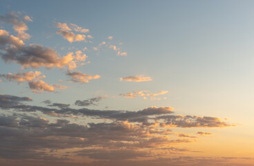 Fototapeta na wymiar Morning sky with sparse clouds