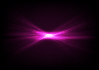 Fototapeta na wymiar Bright shiny purple glowing laser rays abstract background. Vector modern design