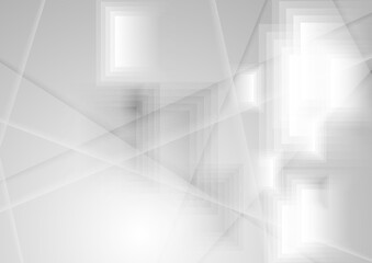 Grey abstract technology geometric web background. Modern vector design