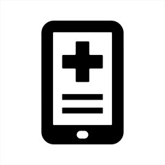 Obraz premium Online medical help icon, vector and glyph