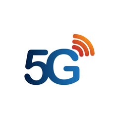 5G logo network speed circuit technology illustration in isolated white background, broadband telecommunication wireless internet concept