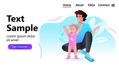young father spending time with little child at home fatherhood parenting concept