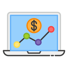 A flat design, icon of financial chart