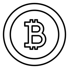 A linear design, icon of bitcoin