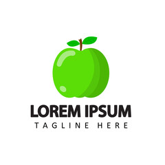 green apple logo template design vector in isolated background