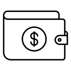 A linear design, icon of  notecase