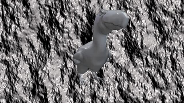 Digital sculpture of a bird of terror.