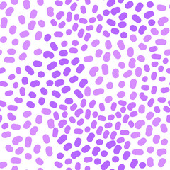 Vector pattern with dots, polka dots of pink delicate shades on a white background.