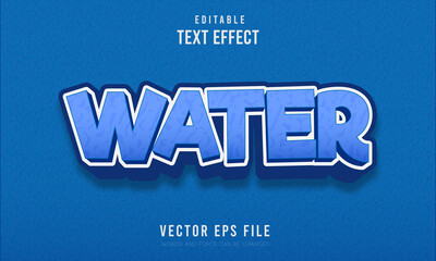 Water editable 3d text effect