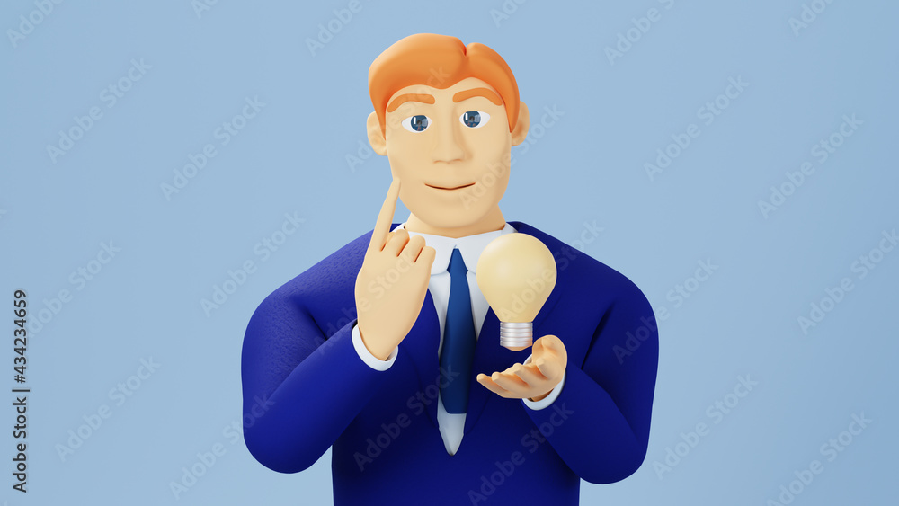 Poster 3d render of hand of business man and mobile. business online mobile and e-commerce on web shopping 
