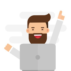 Businessman Falling On Big Hand