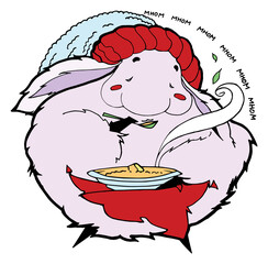 Troll eats porridge with butter