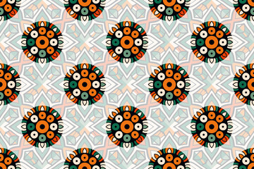 Fototapeta na wymiar Colorful Mandala Seamless Pattern