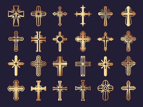 Christians Cross Religion Symbols Jesus Catholicism Tribal Authentic Icons