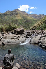 Scene in the Maluti Mountains, Lesotho, southern Africa.