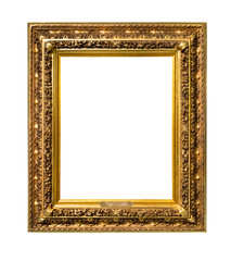 vertical wide wooden carved golden picture frame