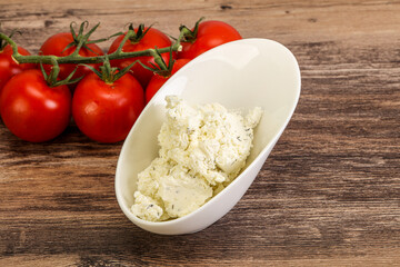 Soft cream cheese with herbs