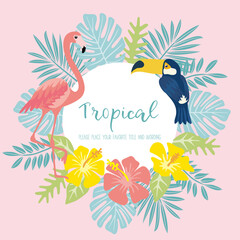 トロピカルモチーフのフレーム素材