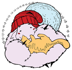 Troll stroking a cat