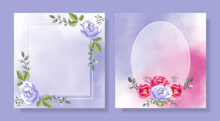 Colorful Flower Card Template Set_2