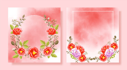 Colorful Flower Card Template Set