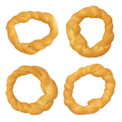 Pieces of traditional Latin American pastry called ROSQUITAS DE SAL, ROSCAS made with wheat flour....