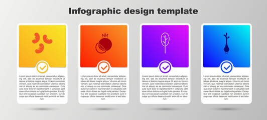 Set Beans, Tomato, Spinach and Fresh green onions. Business infographic template. Vector