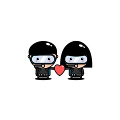 cute design of  couple diver,cute style for t shirt, sticker, logo element