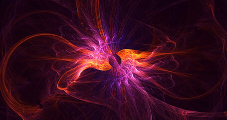 3D rendering abstract fractal light background