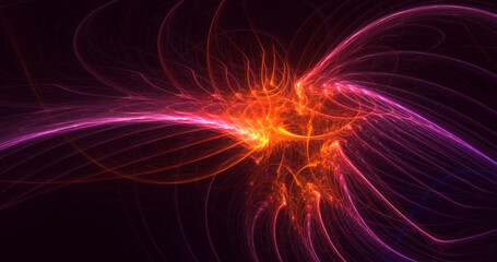 3D rendering abstract fractal light background