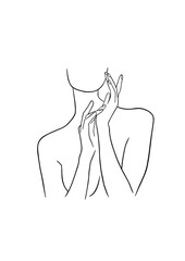 Drawing of a woman in one line.