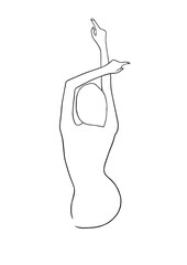 Drawing of a woman in one line.