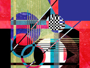 Abstract multi-colored background of geometric objects